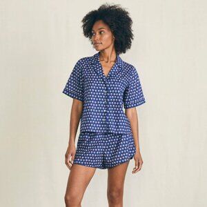 $148 NWT Women's Faherty Pajama Set Navy – Small